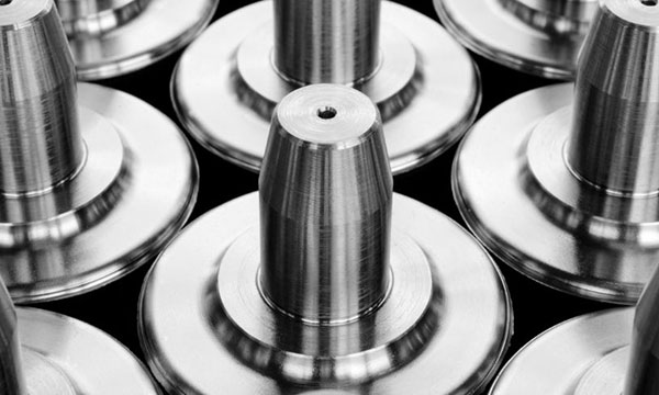 Shiny metal spindles treated with chemicals 